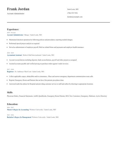 Account Administrator Resume