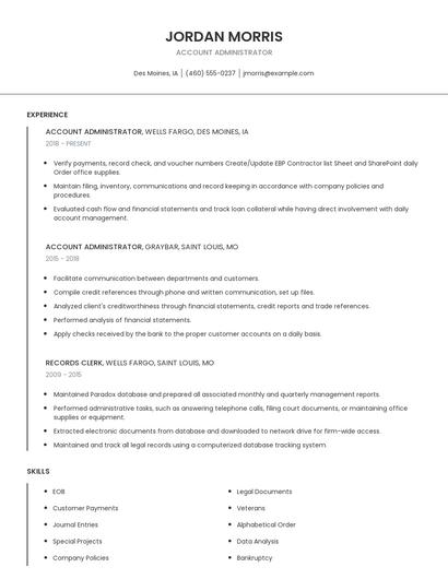 Account Administrator Resume