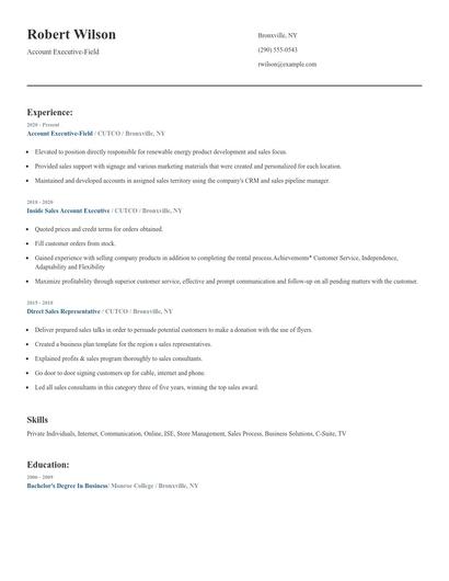Account Executive-Field Resume