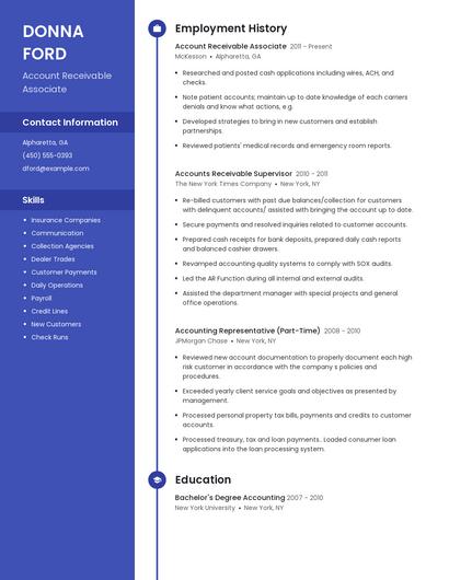Account Receivable Associate Resume