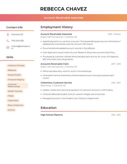 Account Receivable Associate Resume