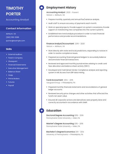 Accounting Analyst Resume
