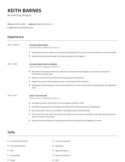 Accounting Analyst Resume