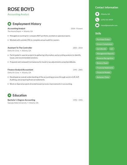 Accounting Analyst Resume