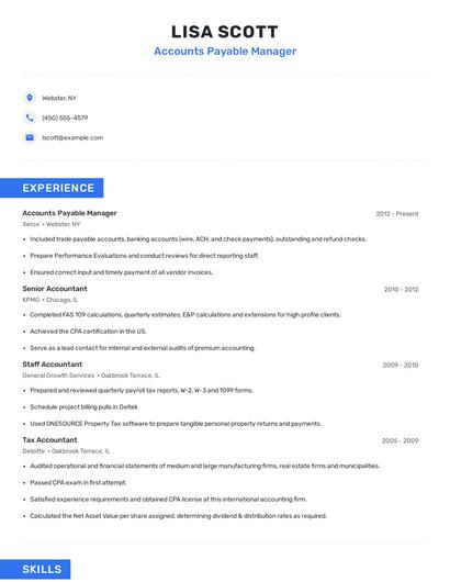 Accounts Payable Manager Resume
