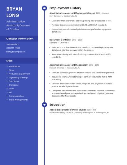 Administrative Assistant/Document Control Resume