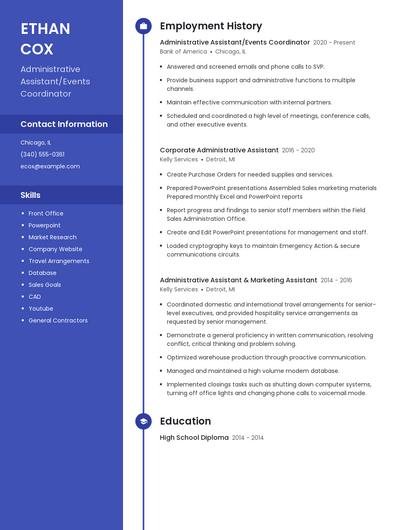 Administrative Assistant/Events Coordinator Resume