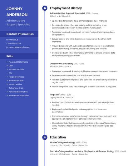 Administrative Support Specialist Resume