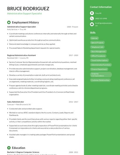 Administrative Support Specialist Resume