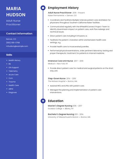 Adult Nurse Practitioner Resume