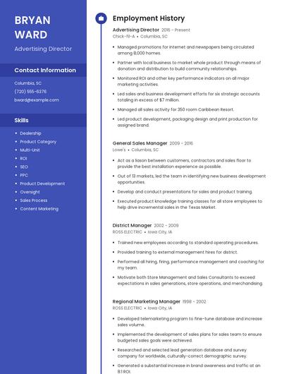 Advertising Director Resume