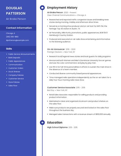 Air Brake Person Resume