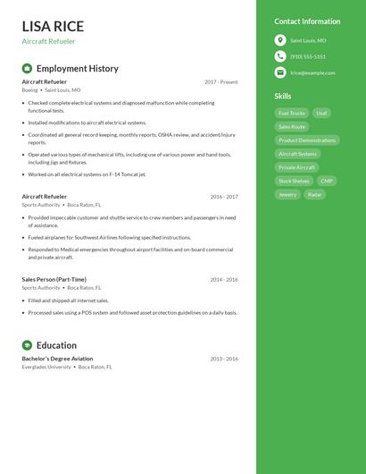 Aircraft Refueler Resume