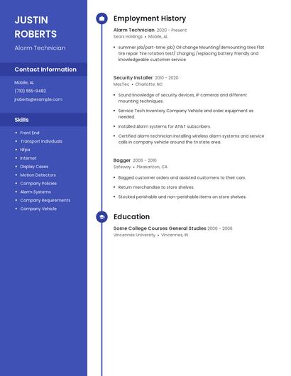 Alarm Technician Resume