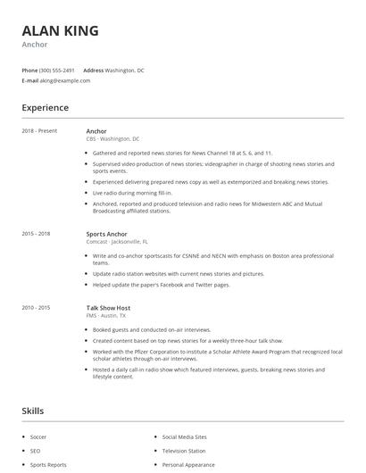 Anchor Resume