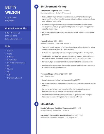 Application Engineer Resume