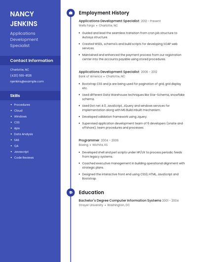 Applications Development Specialist Resume