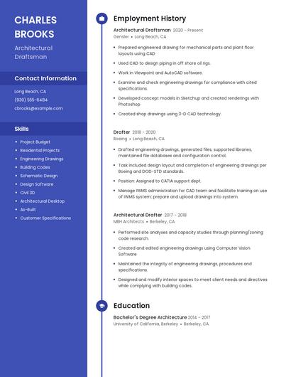 Architectural Draftsman Resume