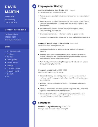 Assistant Marketing Coordinator Resume