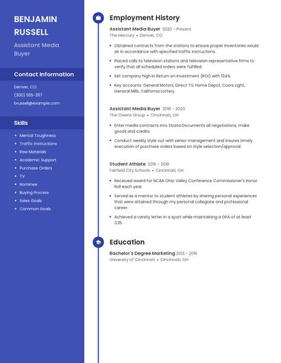 Assistant Media Buyer Resume