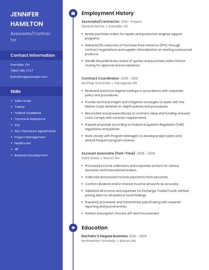 Associate/Contractor Resume