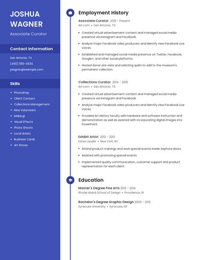 Associate Curator Resume
