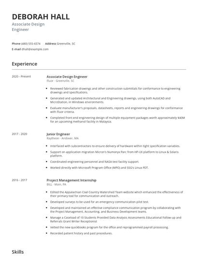 Associate Design Engineer Resume