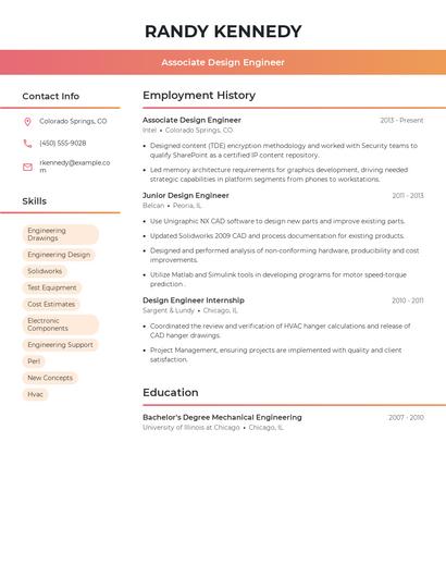 Associate Design Engineer Resume