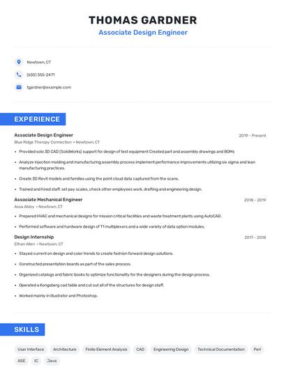 Associate Design Engineer Resume
