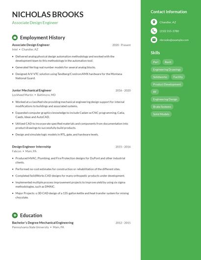 Associate Design Engineer Resume