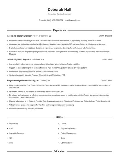 Associate Design Engineer Resume