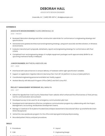 Associate Design Engineer Resume