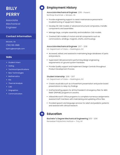 Associate Mechanical Engineer Resume