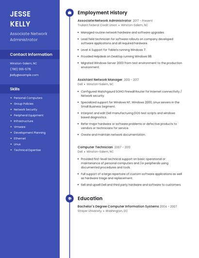 Associate Network Administrator Resume