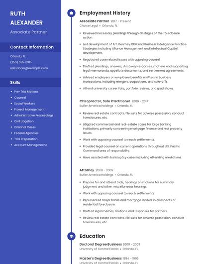 Associate Partner Resume