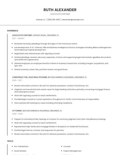 Associate Partner Resume