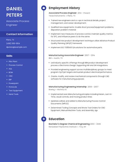 Associate Process Engineer Resume