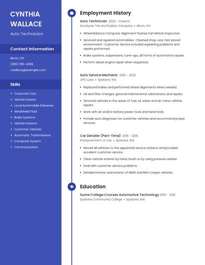 Auto Technician Resume