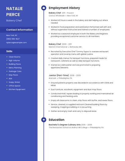 Bakery Chef Resume