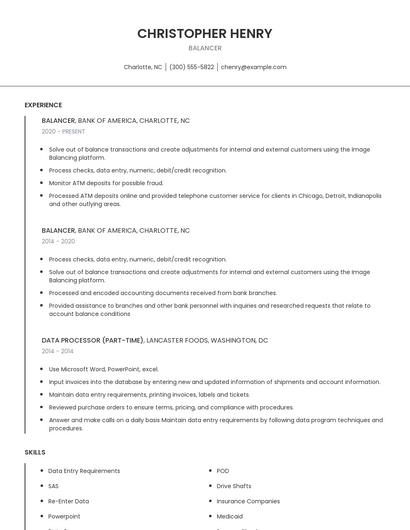 Balancer Resume