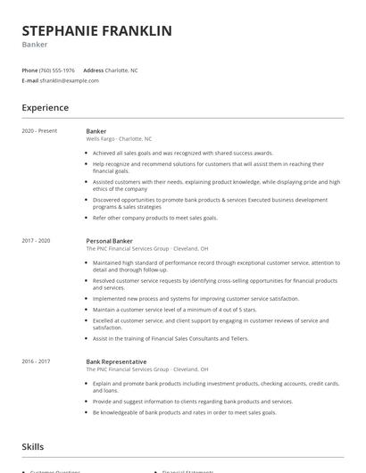 Banker Resume