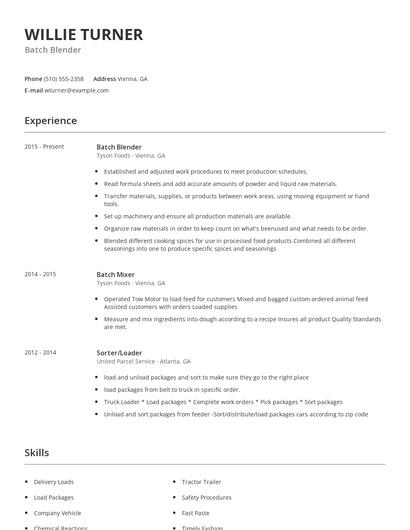 Batch Blender Resume