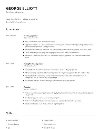 Batching Operator Resume