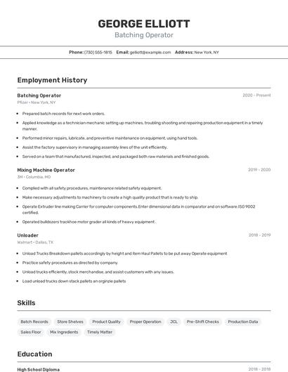 Batching Operator Resume