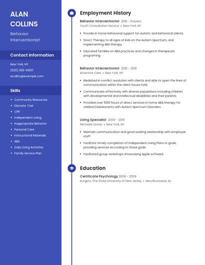 Behavior Interventionist Resume
