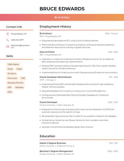 BI Architect Resume