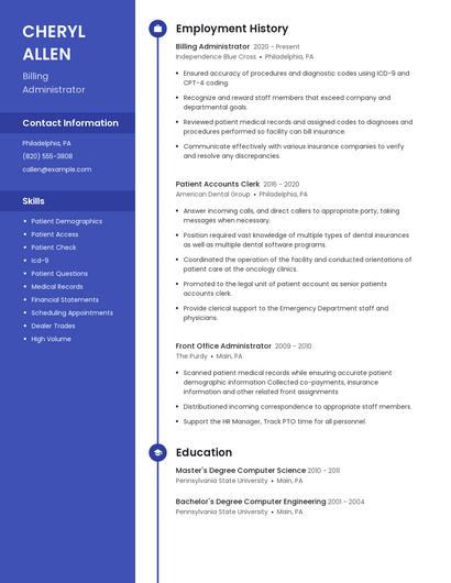 Billing Administrator Resume