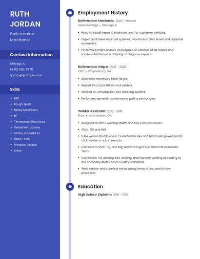 Boilermaker Mechanic Resume