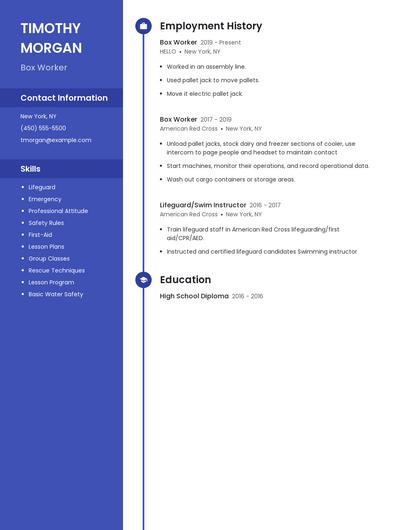 Box Worker Resume