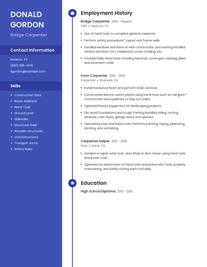 Bridge Carpenter Resume